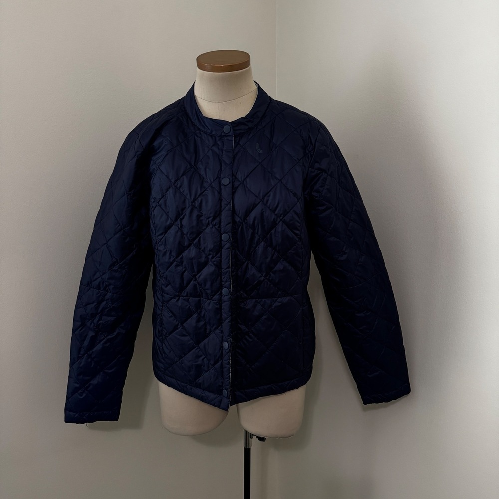 Lole Large Reversible Duck Down Packable Jacket Quilted Blue Lightweight